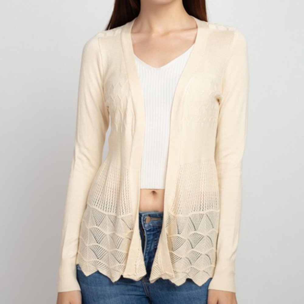 Long Sleeve Open Front Soft Knit Cardigan